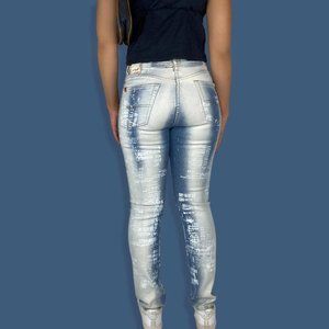 Vintage Rare Tie Dye Printed Skinny Jeans